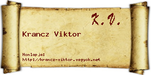 Krancz Viktor névjegykártya